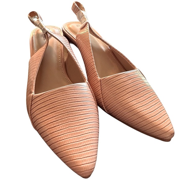 NEW WOMEN’S PINK POINTY TOE BLOCK HEEL SLING BACK PULL ON PARTY SHOES SIZE 8.5 - Picture 2 of 10